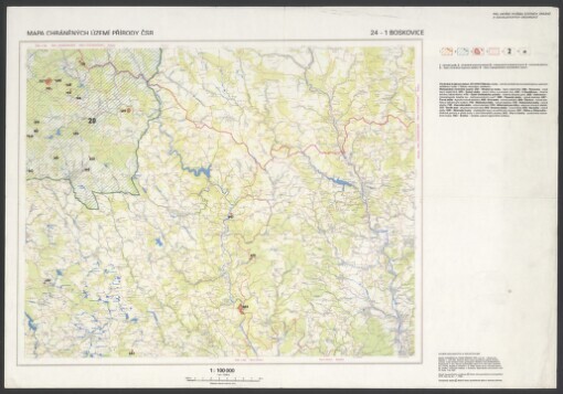 Mapa chráněných území přírody ČSR. 24-1. Boskovice