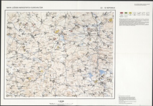 Mapa ložisek nerostných surovin ČSR. 22-13. Nepomuk