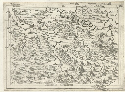[Geographica Provinciarum Sveviae Descriptio =: Schwaben in XXVIII. übereintreffenden Tabellen vorgestellet]. 26