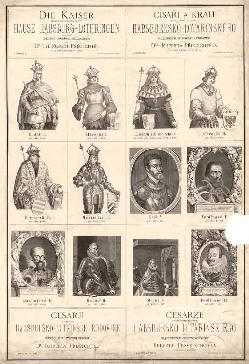 Císaři a králi nejjasnějšího rodu Habsbursko-Lotrinského dle nejlepších původnich obrazův. I. seskupení