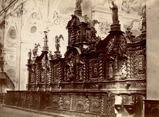 Wellehrad. Alterthümliche Chorstühle: Velehrad. Starobylé chorní lavice