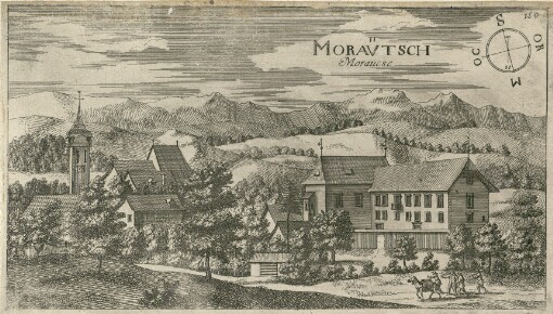 [Topographia Ducatus Carnioliae modernae das ist Controsee aller Stätt Märckht, Clöster, undt Schlösser, wie sie anietzo stehen in dem Hertzogthumb Crain]. 150. Moraütsch = Moraucse