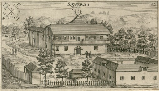 [Topographia Ducatus Carnioliae modernae das ist Controsee aller Stätt Märckht, Clöster, undt Schlösser, wie sie anietzo stehen in dem Hertzogthumb Crain]. 215. Savergh = Zavërh