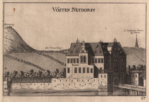 [Topographia Archidvcatvs Avstriae Inf- Modernae- seu: Controfee vnd Beschreibung. aller Stätt Closter vnd Schlösser wie sie anietzo stehen in dem Ertzhertzogtumb unter Osterreich. Das Viertl unter Wiener waldt]. 67. Vösten Neydorff