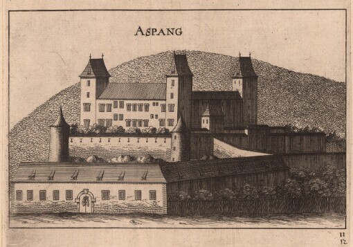 [Topographia Archidvcatvs Avstriae Inf- Modernae- seu: Controfee vnd Beschreibung. aller Stätt Closter vnd Schlösser wie sie anietzo stehen in dem Ertzhertzogtumb unter Osterreich. Das Viertl unter Wiener waldt]. 11. Aspang