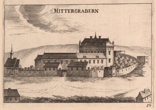[Topographia Archidvcatvs Avstriae Inf- Modernae- seu Controfee vnd Beschreibung: aller Stätt Closter vnd Schlosser wie sie anietzo stehen in dem Ertzhertzogtumb unter Osterreich. Das Viertl vnter Mannhartsberg]. 56. Mittergrabern