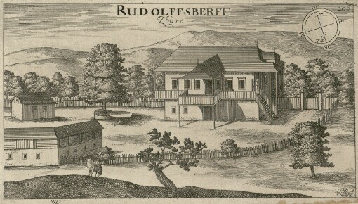 [Topographia Ducatus Carnioliae modernae das ist Controsee aller Stätt Märckht, Clöster, undt Schlösser, wie sie anietzo stehen in dem Hertzogthumb Crain]. 206. Rudolffsberff = Zbùre