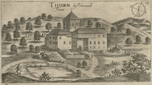 [Topographia Ducatus Carnioliae modernae das ist Controsee aller Stätt Märckht, Clöster, undt Schlösser, wie sie anietzo stehen in dem Hertzogthumb Crain]. 267. Thurn bey Tschernembl = Turn