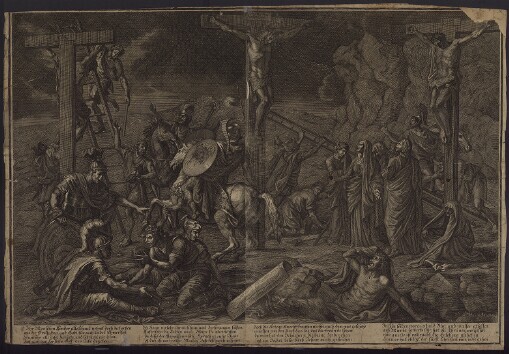 O Ihr Menschen Kinder alle schaut nehmt doch Zu Hertzen wie der Grosse Herr und Gott für euch leidet schmertzen drum ihr alle geht Zurücke und betracht eur leben daß euch hat der Liebe Gott aus liebe gegeben: Die Sonn verlohr ihren schein, und Zersprungen feltzen Aufer stehn die Todten auch Steine sie ab welchtzen da dises der Hauptman sah Sprach e onhe scheue O daß ist ein frommer Mensch Jetz ich mich erfreue. Doch die Kriegs Knecht fragten nichts nach dem was geschehen wurffen um den Rock das los das die freunde sehen da man hat den Schächern die beine Zerbrochen hat ein Soldat böser bueb Jesum auch gestochen. In sein seiten woraus bald, Blut und wasser gflossen. ach Maria jammerts sehr hat vil Thränen vergessen. nur aniezo ist volbracht die Erlösung gschehen dann er hat ob sigt der fürst Christen mus wohl gehen