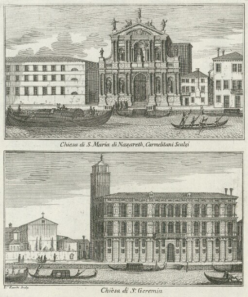 [Teatro delle fabriche piu cospicue in prospettiva, della citta' di Venezia: Che contiene le fabbriche private, o sia i palazzi piu magnifici di detta citta'. Tomo secondo] ; [4]. Chiesa di S. Maria di Nazareth, Carmelitani Scalzi