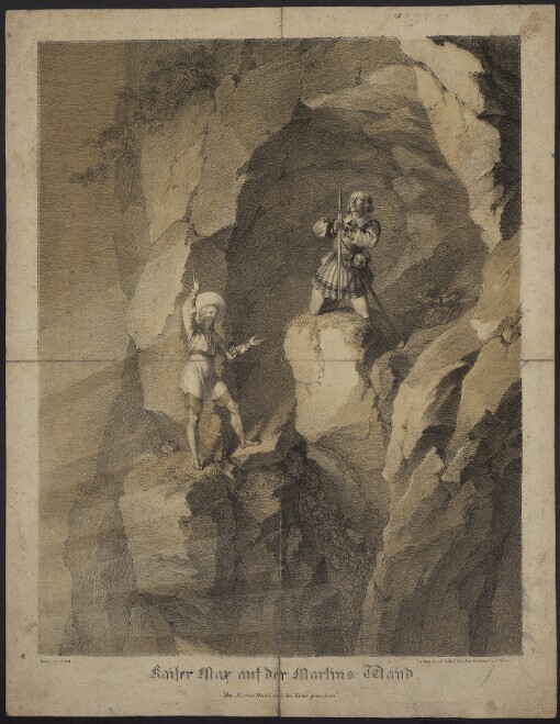 Kaiser Max auf der Martins Wand: Die Martins-Wand nach der Natur gezeichnet