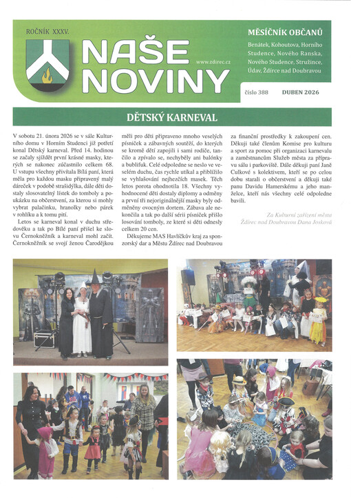 Naše noviny : měsíčník občanů Ždírce nad Doubravou