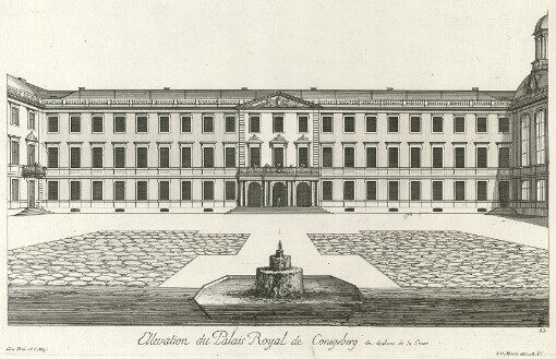 [Vues des Palais et Maisons de Palais et Maisons de Plaisance de Sa Majeste le Roy de Prusse: Prospect der Palläste und Lust- Schlösser Seiner Königlichen Majestätt in Preussen]. 43. Ellevation du Palais Royal de Conigsberg in dedans de la Cour