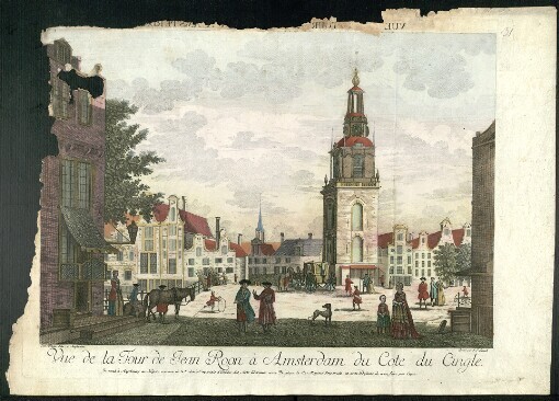 Vue de la Tour de Jean Roon à Amsterdam du Cote du Cingle