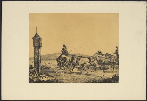 [Kočár tažený jedním koněm]