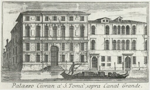 [Teatro delle fabriche piu cospicue in prospettiva, della citta' di Venezia: Che contiene le fabbriche private, o sia i palazzi piu magnifici di detta citta'. Tomo secondo] ; [47]. Palazzo Balbi à S. Pantaleone sopra Canal Grande