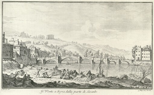 [Vedute delle Ville, e d'Altri Luoghi della Toscana]. Il Ponte a Signa dalla parte di Levante