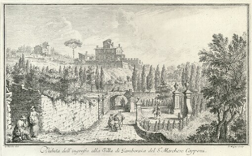 [Vedute delle Ville, e d'Altri Luoghi della Toscana]. Veduta dell' ingresso alla Villa di Gamberaia del Sr. Marchese Capponi