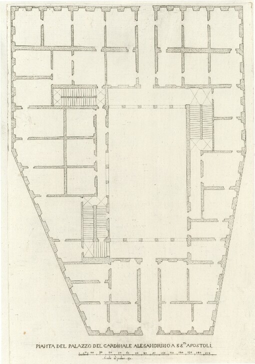 Pianta del Palazzo del Cardinale Alesandrino a S.Sti. Apostoli