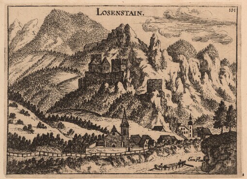 [Topographia Autsriae Superioris Modernae: Das ist: Contrafee vnd Abbildung aller Städt, Clöster, Herrschafften vnd Schlösser, deß Etz-Hertzogthumbs Oesterreich, Ob der Ennß, welche Theils nach freyen Aug, Theils nach der Perspectivae Kunst ad vivum deliniert vnd abgezeichnet worden, sambt einer Specification der Jetzigen Herrn Possessorn vnd Besitzer]. Losenstain