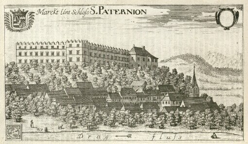 [Topographia Archiducatus Carinthiae antique & modernae completa: Das ist Vollkommne und gründliche Land-Beschreibung deß berühmten Erz-Herzogthums Kärndten ... ]. 134. Marckt Unt Schloss S. Paternion