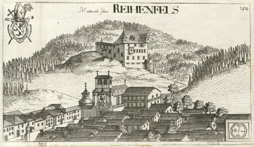 [Topographia Archiducatus Carinthiae antique & modernae completa: Das ist Vollkommne und gründliche Land-Beschreibung deß berühmten Erz-Herzogthums Kärndten ... ]. 154. Marckt und Schlos Reihenfels
