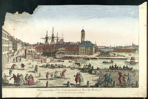 Vue perspective d'un Embarquement au Port de Brest