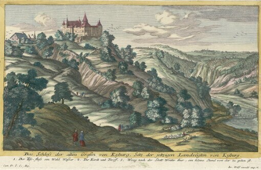 [Verschiedene Schöne Prospecte dess Schweitzer Landes]. Das Schloss der alten Grafen von Kyburg, Sitz der jetzigen Landvögten von Kyburg