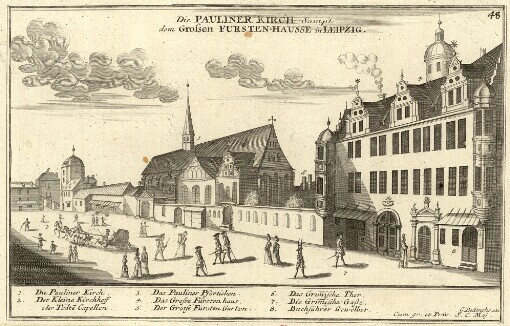Die Pauliner Kirch Sampt dem Grossen Fürsten-Hausse in Leipzig. 48