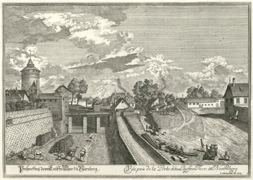 Prospect bey dem Lauffer Thor zu Nürnberg: Vûe prés de la Porte fizr Lauffer-Thor à Nuremberg. 8