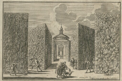 Prospect von Haupt-Eingang gegen dem Lusthaus