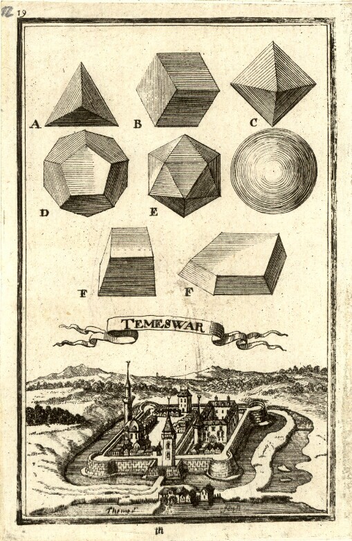 [Ertz-Herzogliche Handgriffe Deß Zirckels und Linials: Oder Außerwählter Anfang zu denen Mathematischen Wissenschafften ... Anhang oder Beschreibung Derer in den Geometrischen Kupffer-Figuren beygefügten Ungarischen Städte, Vestungen und Schlösser]. lll, 19. Temeswar