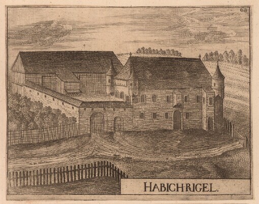 [Topographia Austriae Superioris Modernae: Das ist: Contrafee vnd Abbildung aller Städt, Clöster, Herrschafften vnd Schlösser, deß Etz-Hertzogthumbs Oesterreich, Ob der Ennß, welche Theils nach freyen Aug, Theils nach der Perspectivae Kunst ad vivum deliniert vnd abgezeichnet worden, sambt einer Specification der Jetzigen Herrn Possessorn vnd Besitzer]. 68. Habichrigl