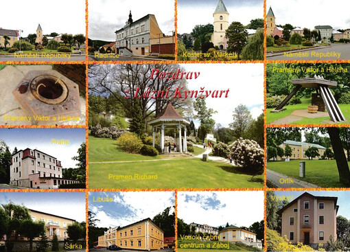 Pozdrav z Lázní Kynžvart : pramen Richard, Náměstí Republiky ...