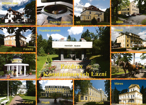 Pozdrav z Konstantinových Lázní : Prusíkův pramen, Alžbětin dvůr ...