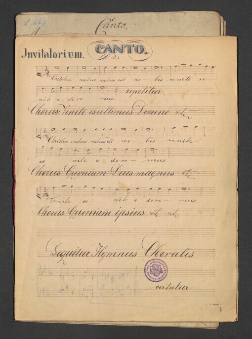 Invitatorium (Sequitur Hymnus Choralis)