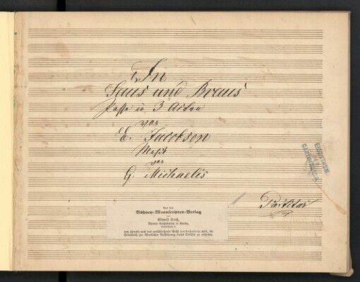 In Saus und Braus: Posse in 3 Acten von E. Jacobson