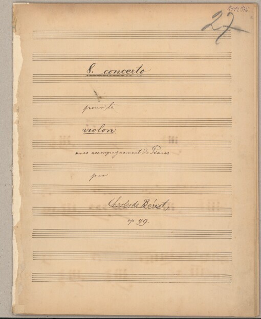 8. concerto pour le violon, op. 99: avec accompagnement de Piano