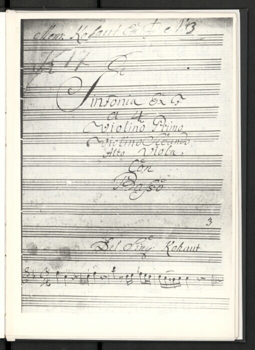 Sinfonia Ex F a 4 Violino Primo, Violino Secundo, Alto Viola con Basso, No. 3