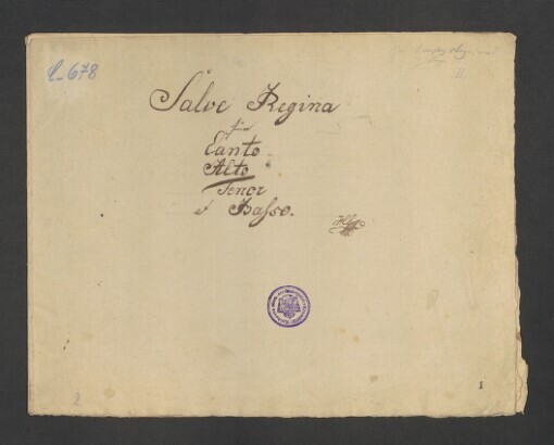 Salve Regina: Canto, Alto, Tenor, Basso