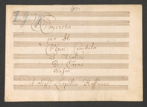 Concerto in C: Per il Clavi Cembalo, 2 Violini, 2 Corni in C, Basso