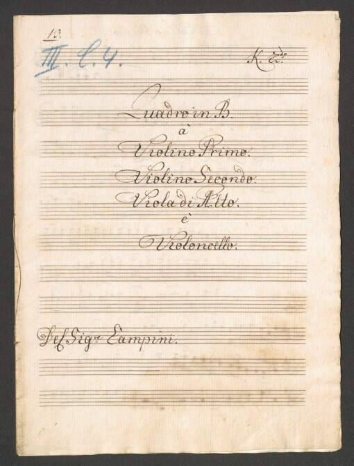 Quadro in B: 2 Violino, Viola di Alto, Violoncello