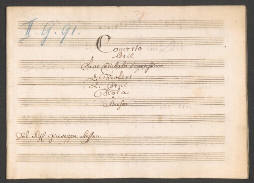 Concerto in D: Per il Clavi Cembalo, 2 Violini, 2 Corni in D, Viola e Basso