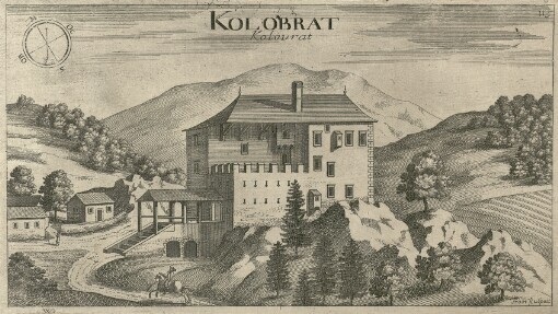 [Topographia Ducatus Carnioliae modernae das ist Controsee aller Stätt Märckht, Clöster, undt Schlösser, wie sie anietzo stehen in dem Hertzogthumb Crain]. 115. Kolobrat = Kolovrat