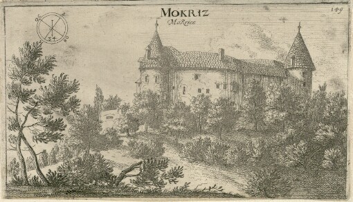 [Topographia Ducatus Carnioliae modernae das ist Controsee aller Stätt Märckht, Clöster, undt Schlösser, wie sie anietzo stehen in dem Hertzogthumb Crain]. 149. Mokriz = Mokrice