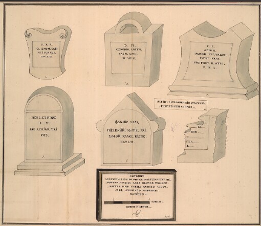 Antiquen. So vorhin sich in unter Walterstorf befunten, Theils aber nacher Heligenkreitz, und Theils nacher Wildegg, Anno 1691. gebracht worden