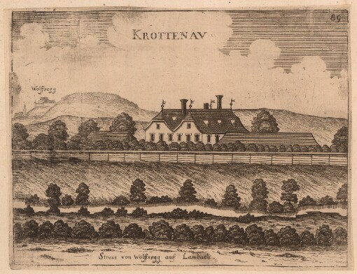 [Topographia Austriae Superioris Modernae: Das ist: Contrafee vnd Abbildung aller Städt, Clöster, Herrschafften vnd Schlösser, deß Etz-Hertzogthumbs Oesterreich, Ob der Ennß, welche Theils nach freyen Aug, Theils nach der Perspectivae Kunst ad vivum deliniert vnd abgezeichnet worden, sambt einer Specification der Jetzigen Herrn Possessorn vnd Besitzer]. Krottenav