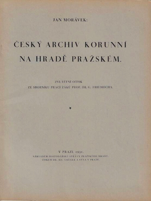 Český archiv korunní na Hradě pražském