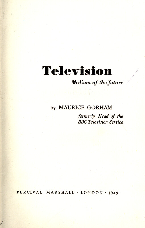 Television : medium of the future