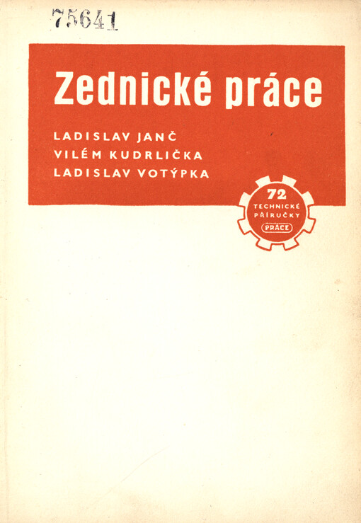 Zednické práce : příručka pro odborný výcvik a školení ve stavebnictví